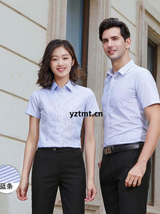 男女條(tiao)紋(wen)短袖襯(chen)衫細(xi)條(tiao)紋(wen)